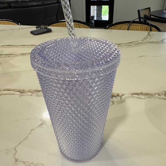 Starbucks Lavender Studded Tumbler 16oz - Gently Used, Minor Lid Damage - Picture 3 of 6